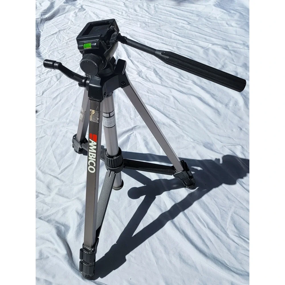 Ambico V-0552 Aluminum Camera Tripod with 3-Way Pan Head and Spirit Level